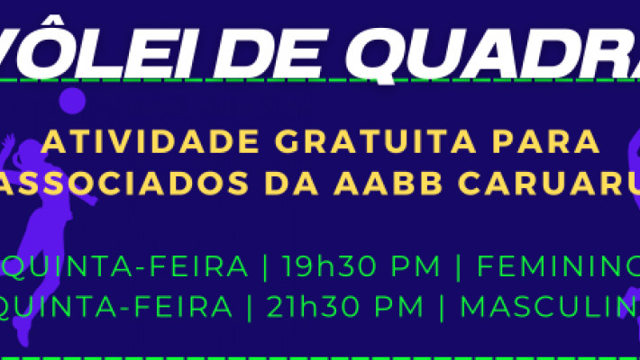 Vôlei de Quadra: atividade gratuita para associados