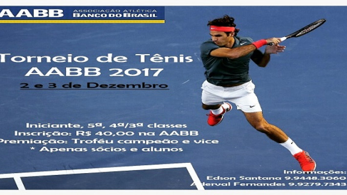 TORNEIO DE TÊNIS ACONTECE NESTE FIM DE SEMANA