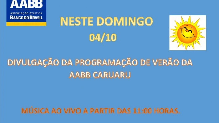 PROGRAMAÇÃO DE VERÃO SERÁ DIVULGADA NESTE DOMINGO