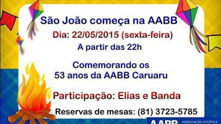 São João começa na AABB.