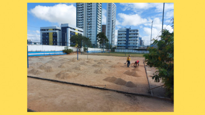 Quadras Esportivas  passam por manutenção