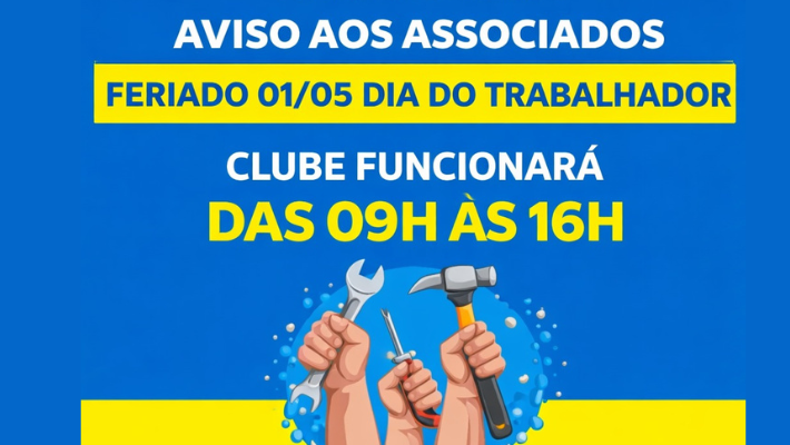 Clube aberto no feriado de 1º de maio